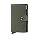 Secrid Mini Wallet, Matte Green, Genuine Leather with RFID Protection, Holds up to 12 Cards