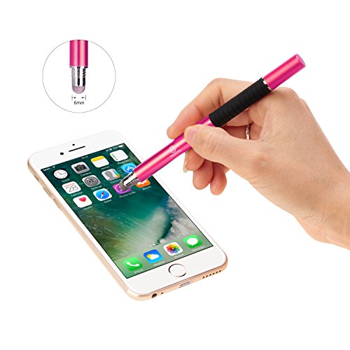 Healcity Premium Capacitive Stylus Pen,Disc & Fiber Tip 2 in 1 Series,Fine Point Stylus Tip,High Sensitivity & Precision,Universal on iPhone/ iPad/ Tablet/laptop and other Touchscreens (Red) - Thumbnail 5