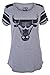 Ultra Game NBA Chicago Bulls Womens Box Out Varsity Stripe Tee Shirt, Heather Gray, Large