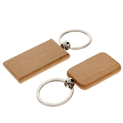 WXLAA DIY Blank Wooden Key Chain Personalized EDC Wood Keychains Best Gift