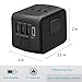 Travel Adapter, HAOZI Universal Travel Adapter - 3 USB + 1 Type C in One Travel Charger with UK/US/AUS/EU Plugs and Socket, International Power Adapter Wall Charger (Black)