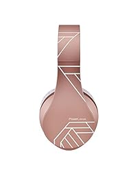 PowerLocus   Auriculares inalámbricos con Bluetooth y auriculares inalámbricos plegables estéreo con micrófono integrado, micro SD TF, FM para iPhone Samsung iPad PC, Rose gold