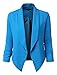 LE3NO Womens Textured Fitted Open Blazer Jacket