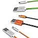 Pawtec Premium USB 2.0 A Male to Micro B USB Charger with Sync 480-Mbps, Extra Long 6 Feet/1.8 Meter Nylon Braided Charger Cable (3 Color Pack)