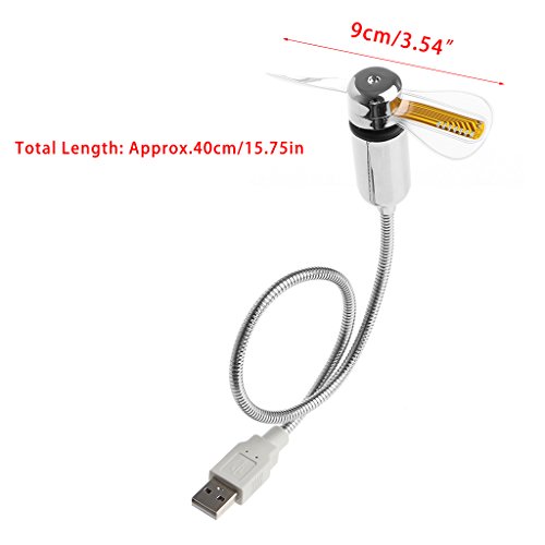 Hacloser Programmable Fan LED USB RGB Light Flexible Gooseneck DIY Message Fan Desk for PC Laptop Charger (RGB Programmable)