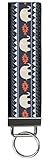 Snaptotes Navy Orange Design Trendy Boho Elephant Wristlet Keyfob Keychain
