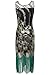 BABEYOND 20's Vintage Peacock Sequin Fringed Party Flapper Dress (X-Large, Black with Green Fringe-2)