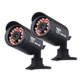 Night Owl Security CAM-2PK-650 Indoor/Outdoor 650 TVL Security Bullet Camera, 2 Pack (Black)