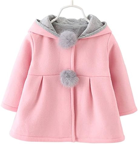Baby Girls Toddler Kids Winter Big Ears Hoodie Jackets Outerwear Coats(Pink,2T,XL/10)