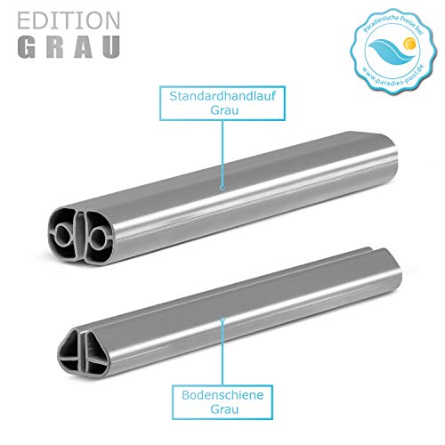 Paradies Pool® Edition grau Komplettset 1 rund, 350x120cm (Ø x H), Stahlwandbecken grau, Poolplane in Sand 0,6mm… – Bild 8