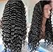 Royal-First Long Glueless Beautiful Deep Wave Brazilian Virgin Human Hair Lace Front Wig for Women 180% Density Medium Cap 18-26inch