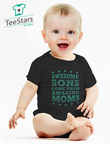 TeeStars - Mother's Day Gift - Awesome Sons Come From Amazing Moms Baby Bodysuit 6M Navy