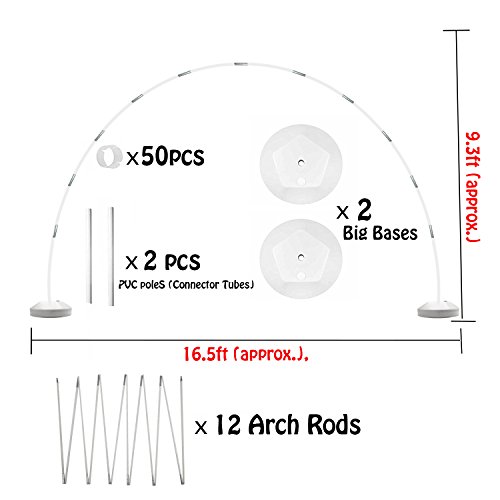 Balloon Arch Kit - Balloon Column Base and Pole Balloon Arch with Bases for Birthday Party Supplies Garden Decorations or Wedding(9.5FT Tall & 17FT Wide)