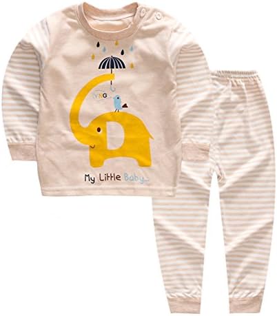 100% Organic Cotton Baby Boys Girls Pajamas Set Long Sleeve Sleepwear(3M-6T)