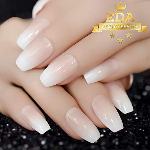 EDA LUXURY BEAUTY NATURAL NUDE PINK OMBRE WHITE FRENCH GLAMOROUS DESIGN Gel Glitter Press On Artificial Nail Tips Shiny Acrylic False Nails Extra Long Ballerina Square Coffin Super Fashion Fake Nails 3 EDA LUXURY BEAUTY NATURAL NUDE PINK OMBRE WHITE FRENCH GLAMOROUS DESIGN Gel Glitter Press On Artificial Nail Tips Shiny Acrylic False Nails Extra Long Ballerina Square Coffin Super Fashion Fake Nails