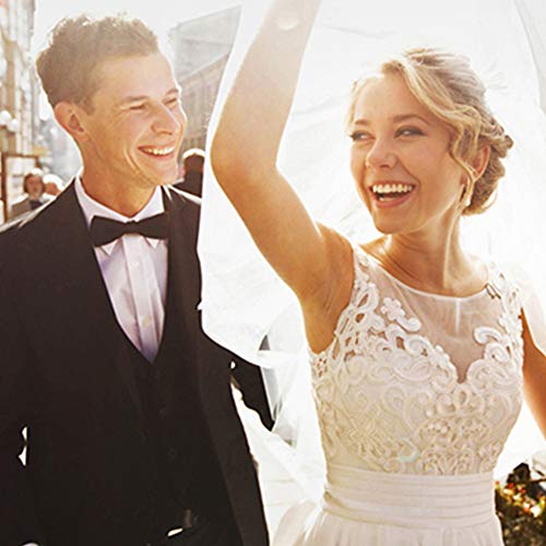 Bridal Wedding Veil Bling 1 Tier 2 Tier Elegant White Veil For Women With Lace Edge - Thumbnail 6