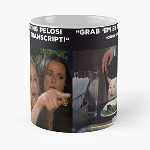 Nancy Pelosi Anti Trump Screaming Woman Cat Meme Classic Mug Coffee
