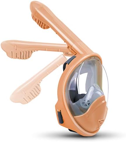 Vaincre 180° Full Face Snorkel Mask Foldable with Panoramic View Anti-Fog, Anti-Leak with Adjustable Head Straps - See Larger Viewing Area Than Traditional Masks
