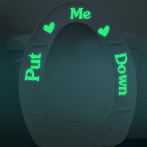 Marsway 2 Sheets "Put Me Down" Letters Glow Sticker Removable Luminous Night Glow in the Dark Wall Decal Sticker (3.5 x 6.7")