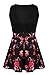 FINEJO Summer Women Sweet V-Neck Sleeveless Floral Print Party Club Mini Dres...