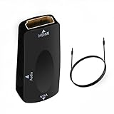 Hkitty Xiong HDMI Female to VGA Female Video Converter Gold-Plated Active HD 1080P Adapte with 3.5mm Stereo Audio for Laptop PC Xbox STB Blu-ray DVD,Black