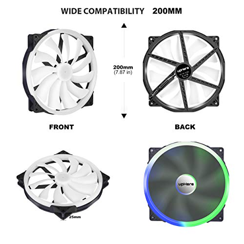 upHere-rainbow-LED-200mm-Computer-Case-Fan-super-Silent-PC-Cooling-Fan-High-Air-Flow-Fan-Case-FanP200CF