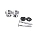 2pcs Silver Metal Strap Lock Buttons End Pins with Mounting Screws For Electric Acoustic Guitar Bass Ukulele