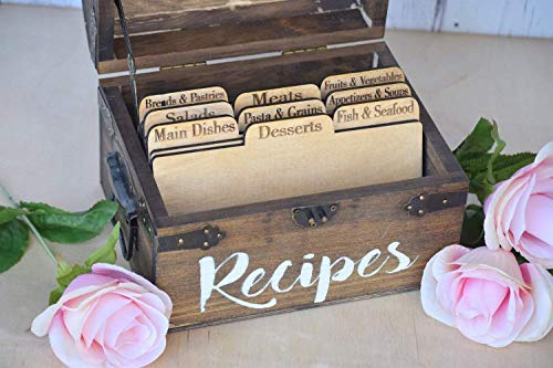 Recipe Cards - Wooden Recipe Cards - Recipe Card Dividers - Wood Recipe Cards - Recipe Box Dividers - Recipe Dividers - Rustic Kitchen