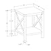Walker Edison Sedalia Modern Farmhouse Metal X Side Table, 18 Inch, White Oak