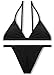 JABERAI Brazilian Bikini, Padded Swimsuit For Women (Black-S)
