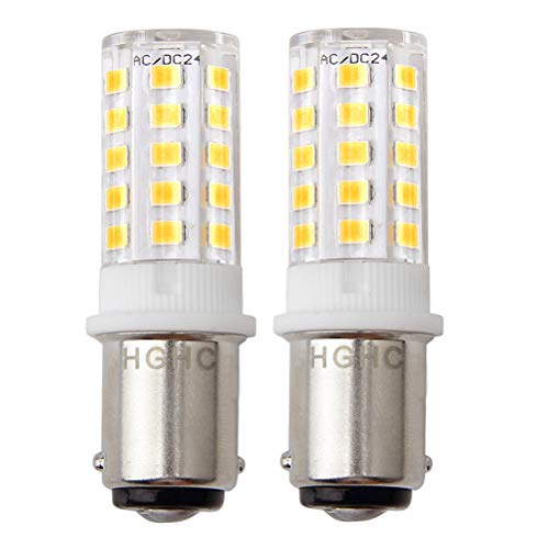 LED Ba15d 5W Light Bulb 24V AC/DC Warm White 3000K – Double Contact Bayonet Parallel Pin Base 1076 1130 1176 1142 LED 35W RV Replacement Bulb, for Car RV Camper Lighting(Pack of 2)