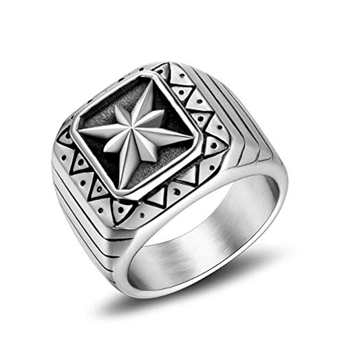 Eqerlian Ring Titanium Steel Men Ring Self Defense Ring Rice Stars Retro Hip Hop Punk Accessories Buy Online In Belarus At Desertcart