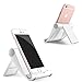 Adjustable Phone Stand Multi-angle Cell Phone Holder Foldable Mobile Phone Dock Portable Desktop Tablet Stand Compatible with Phone 13 12 Pro Max Mini 11 Xr 8 Plus SE Android Smartphone Pad (White)