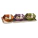 Grasslands Road 4-Piece Faux Bois Serving Tray with Owl Bowls, 12-Inch