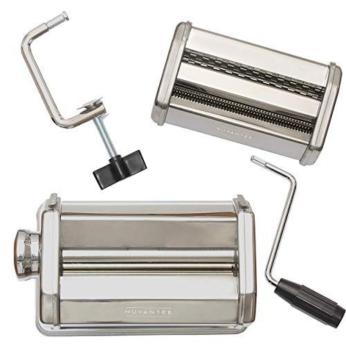 Nuvantee Pasta Maker - Highest Quality Pasta Machine - 150 Roller with Pasta Cutter - 7 Adjustable Thickness Settings (Renewed)