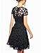 Measoul Women Round Neck Short Sleeve Pleated Lace Mini Party Evening Cocktail Dress