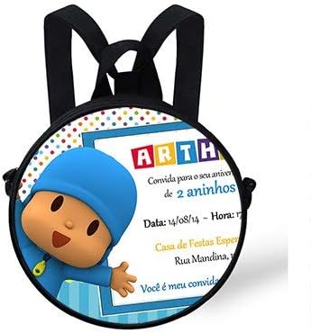 2018 Newest 9-Inch Popular Kids 3D Funny Cartoon Pocoyo Print Backpacks School Bag for Boys Children Cute Casual Round
