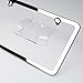 KA Depot New Stainless Steel Slim Chrome Mirror Universal Fit License Plate Frame w/Screw Caps - 2 Holes