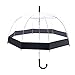 Rainbrace Transparent Bubble Umbrella Auto Open, Fashion Dome Shape with Color Trim (Black)