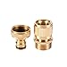 3Sets Garden Hose Quick Connect 3/4 inch GHT Brass Easy Connector Fitting - Quick Disconnect Hose Fittings Male and Female (3Pair)