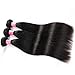 VRBest Hair Virgin Brazilian Straight Human Hair Extensions 3 Bundles Unprocessed Brazilian Virgin Hair Weave Bundles Natural Black Color (20 22 24 inches)