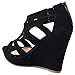 Lindy 03 Strappy Open Toe Platform Wedge, Black, 6