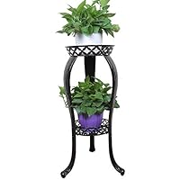 Metal Potted Plant Stand, 32inch Rustproof Decorative Flower Pot Rack with Indoor Outdoor Iron Art Planter Holders Garden Steel Pots Containers Supports Corner Display Stand