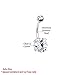 Belly Ring Big Cubic Zirconia Crystal Clear Belly Button Ring 14G with 1 Belly Retainer