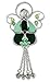 BANBERRY DESIGNS Irish Angel Sun Catcher - Green Stained Glass Design Suncatcher with Shamrock Charm - Silver Wire Wings and Bells - St. Patrick's Day Decoration