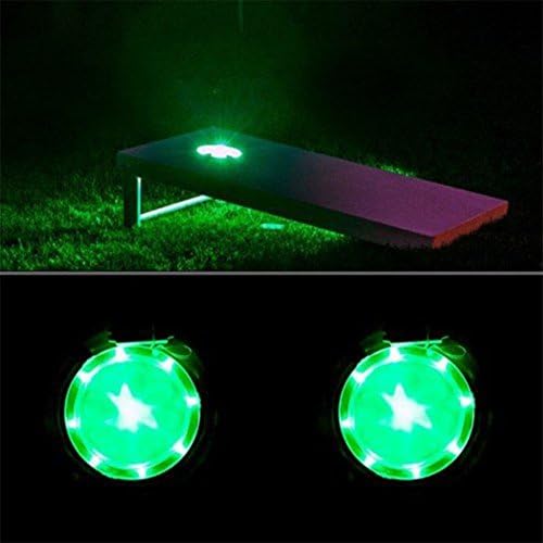 Cornhole LED Board Light Set of 2, 6" Corn Hole Lamp with Super Bright LED Lights Includes Screws - Easy Mounting in Minutes, Allow You to Play Your Bean Bag Toss Game for Hours After Dark! (Green)