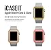 iCASEIT Apple Watch Case Screen Protector 38mm (Pack of 3) - Bumper Case with Screen Protector for Full Protection for Apple Watch 38 mm - Gold Rose Gold & Walnut
