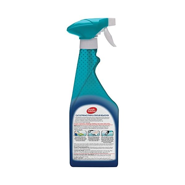 Simple Solution Extreme Cat Stain and Odour Remover | Enzymatic Cleaner with 3X Pro-Bacteria Cleaning Power - 500ml