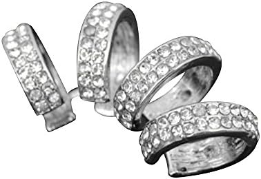 Clip On Ear Cuff Crystal on Plated Fake Helix Piercing Earrings 1Pcs (Silver)