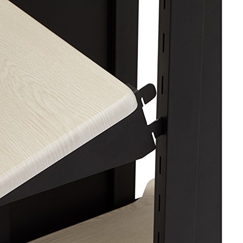 Oklahoma Sound PRC200 Steel Premium Presentation Cart, 18" Width x 40-1/2" Height x 30" Depth, Ivory Woodgrain/Black